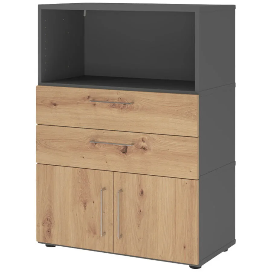 Aktenschrank Flexwall graphit, natur Holzwerkstoff B 41.7 H 110 cm