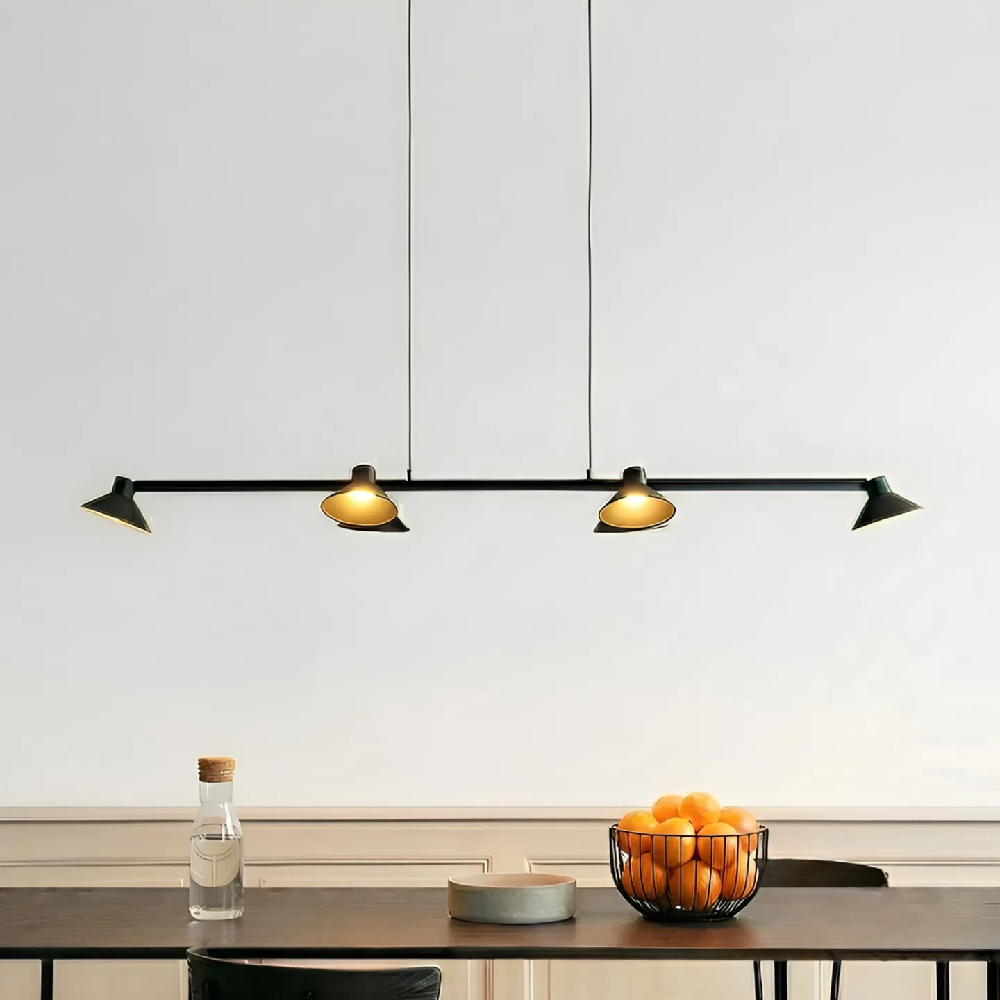 Steve LED-hængelampe sort 113 cm 6 lyskilder dæmpbare - Lucande - Spisestue - Moderne - Metal - Med flere lyskilder