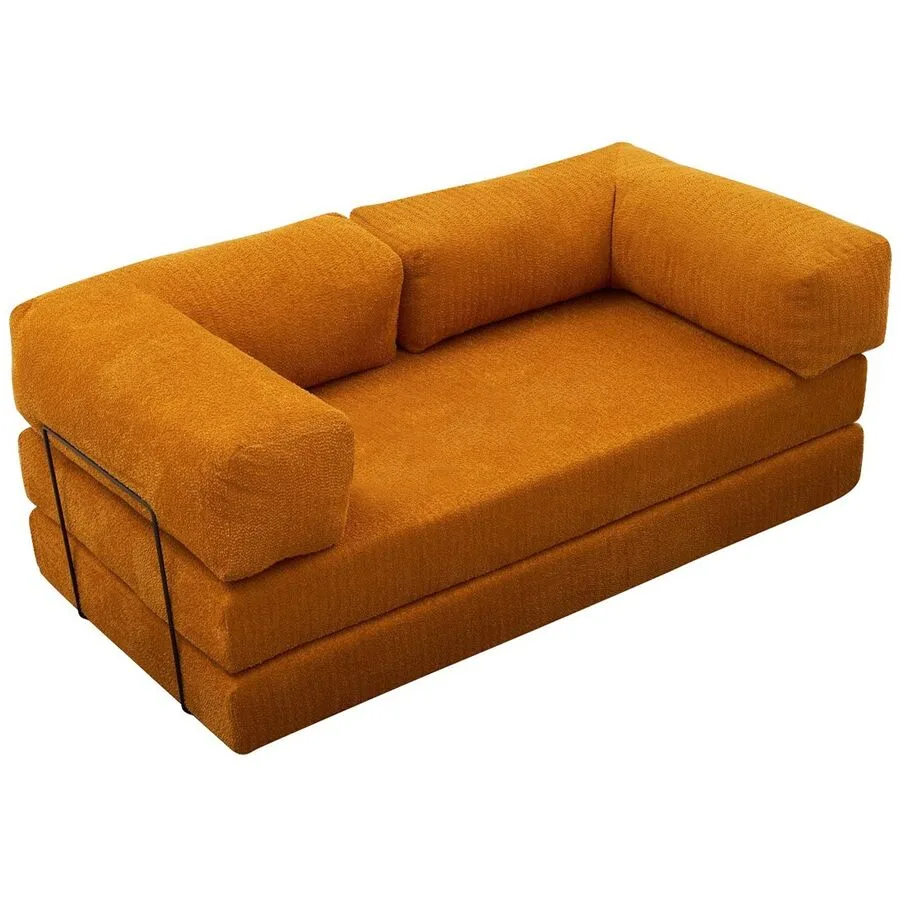 Bettsofa Foldbar Orange Polyester 190 cm 95 cm