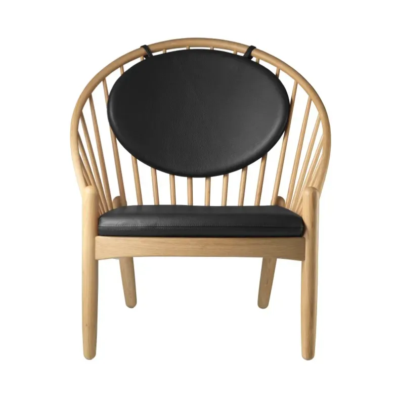 FDB Møbler J166 Jørna Stuhl Oak nature lacquered-black leather