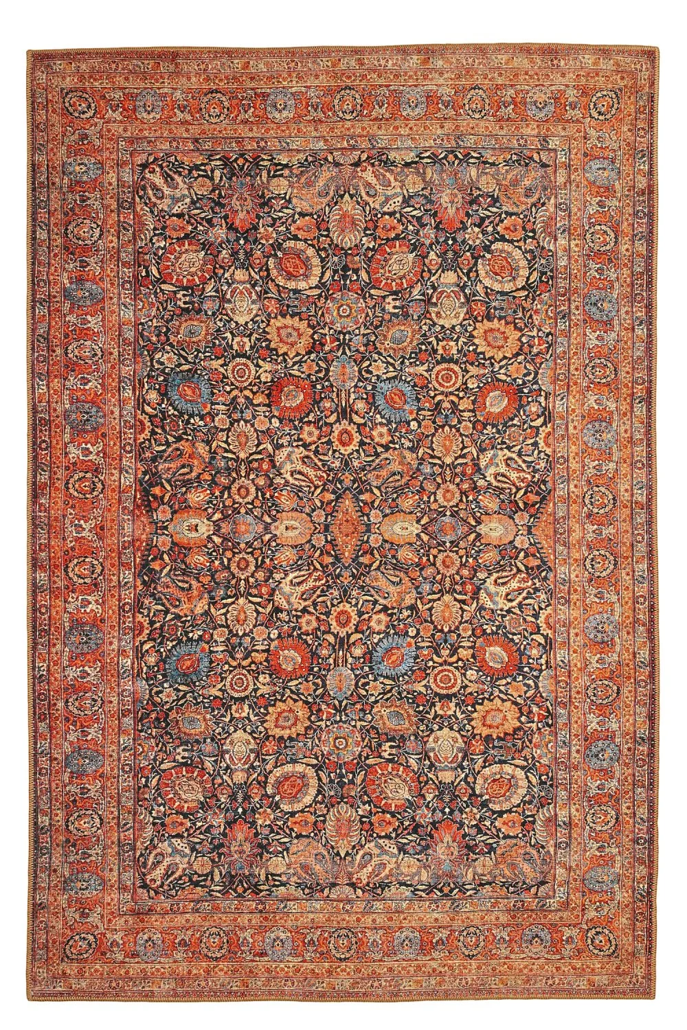 Flatvevd teppe - Selamira (blå/multi) (Størrelse: 190 x 280 cm)