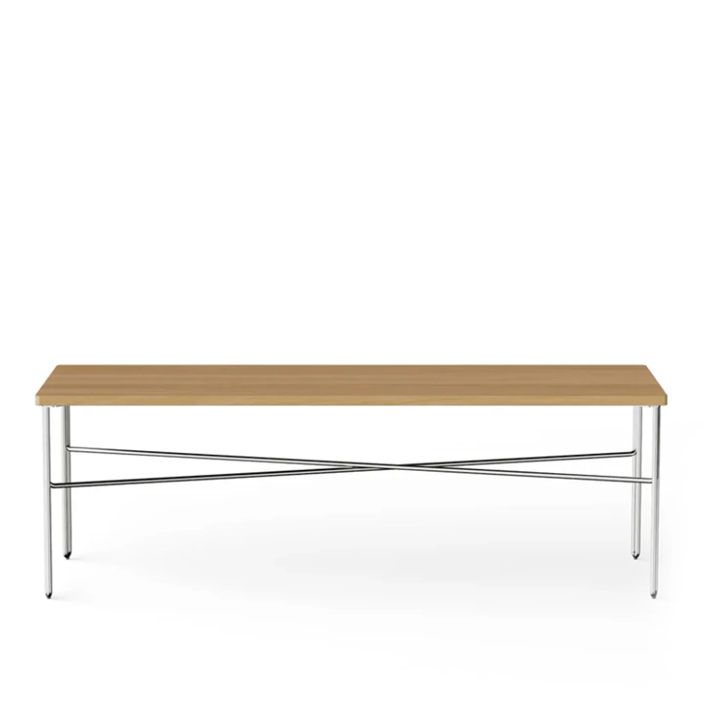 NINE - Inline soffbord 40 x 120 cm natural oak / stainless steel - Soffbord - Julien Renault - Beige - Trä