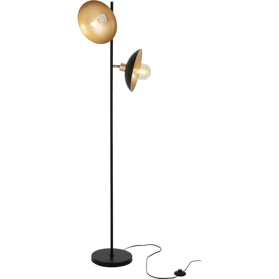 Stehlampe Soria Schwarz/Gold Metall 25 cm 154 cm - Farbe: schwarz-gold