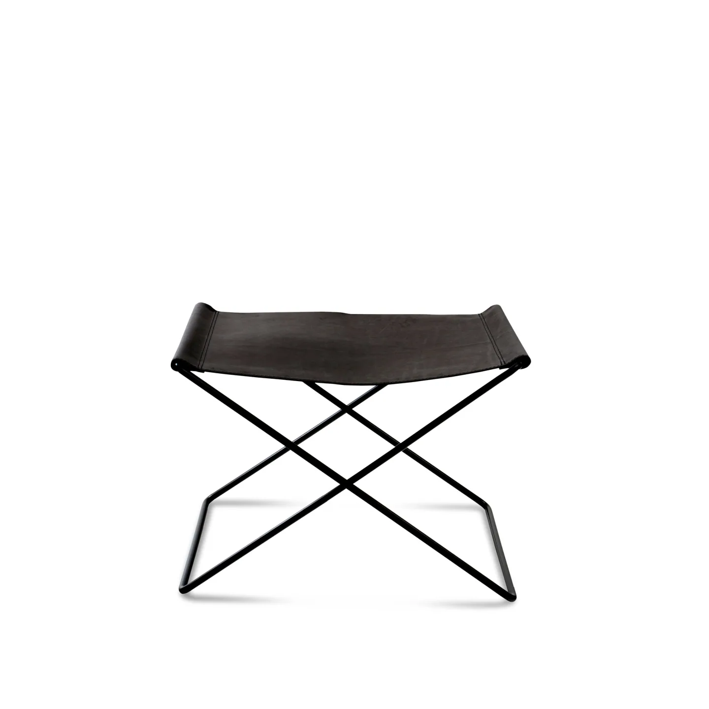 OX Denmarq - Ox Stool, Black Steel Frame, Leather: Black - Pallar - Dennis Marquart - Svart - Läder/Metall