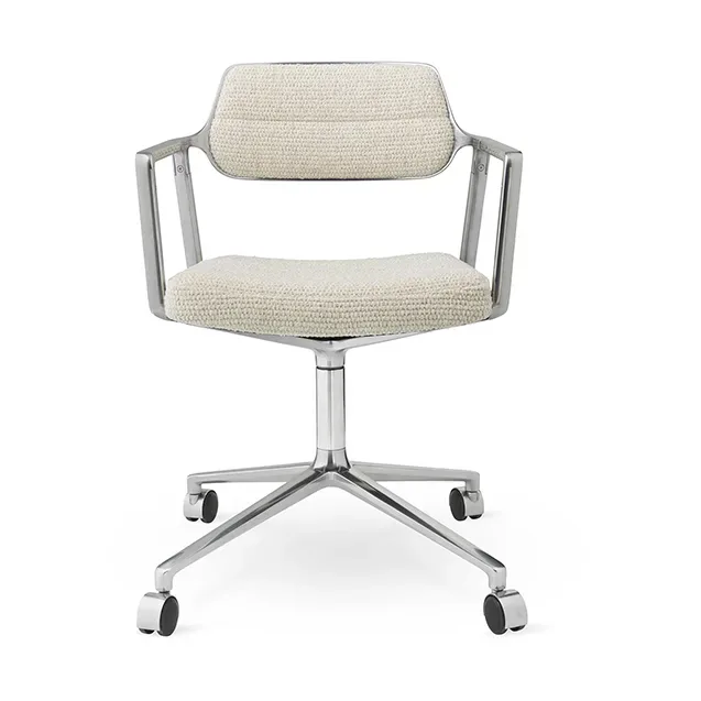 Vipp Vipp453 Swivel kontorsstol med hjul Wavy off white-light grey-pol. aluminium