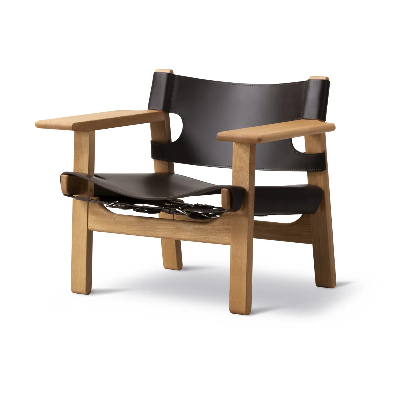 Fredericia Furniture Der Spanische Stuhl Leder dunkelbraun-geölte Eiche