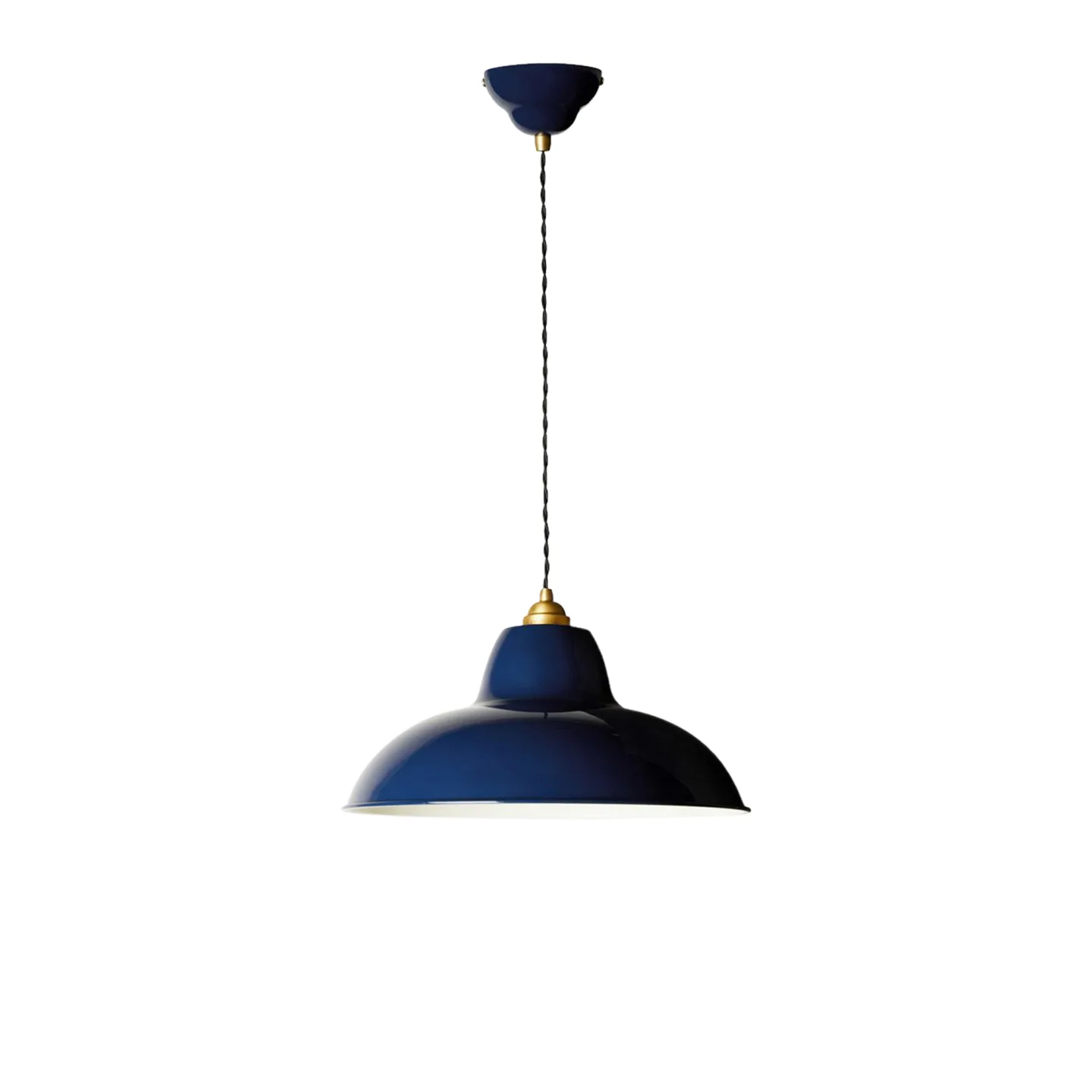 Anglepoise - Original 1227 Brass Midi Wide Pendant, Ink Blue, Excl. LED E27 Max 15W - Pendellampor - George Carwardine - Blå