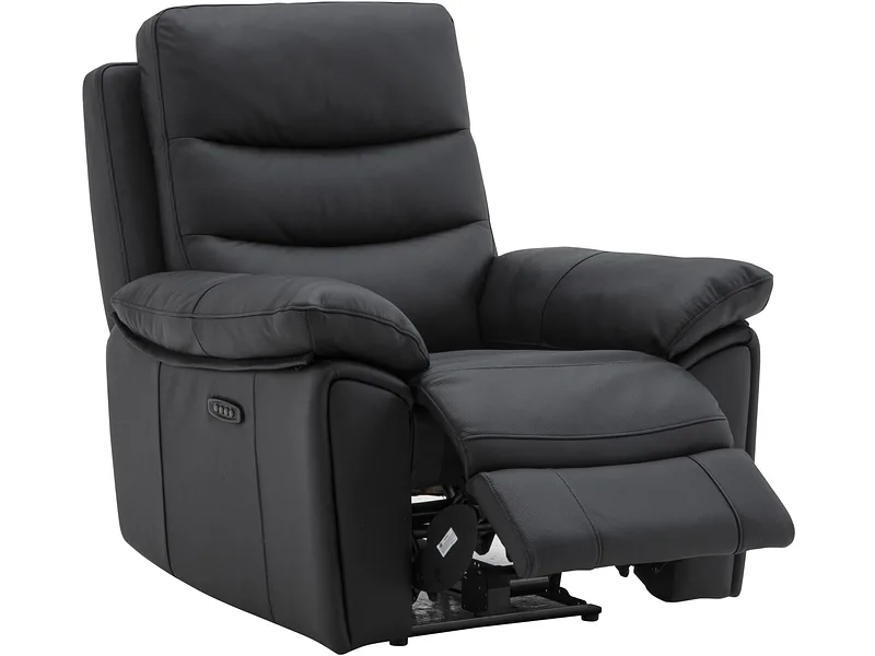 Relaxsessel ROMA Echtleder schwarz