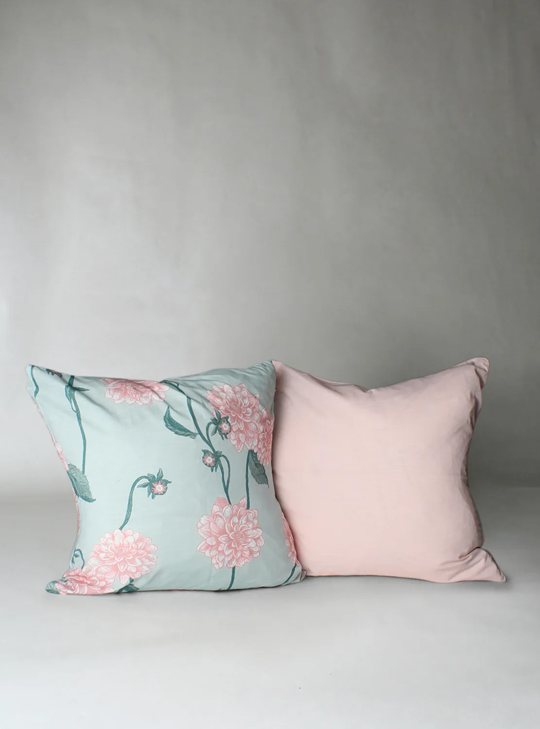 Putetrekk x 2 - Alyssa (grønn/rosa) (Størrelse: 45 x 45 cm)