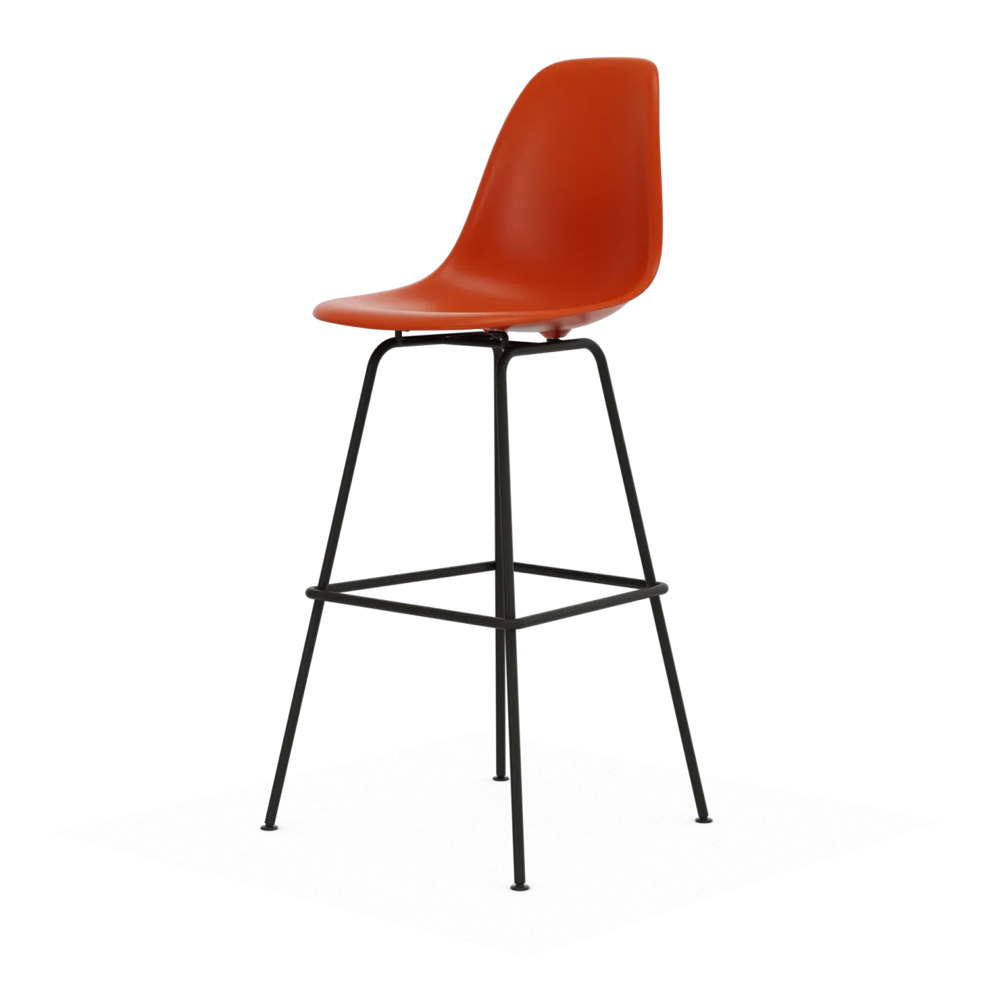 Vitra Eames Plastic Stool RE barpall High Rust orange-black