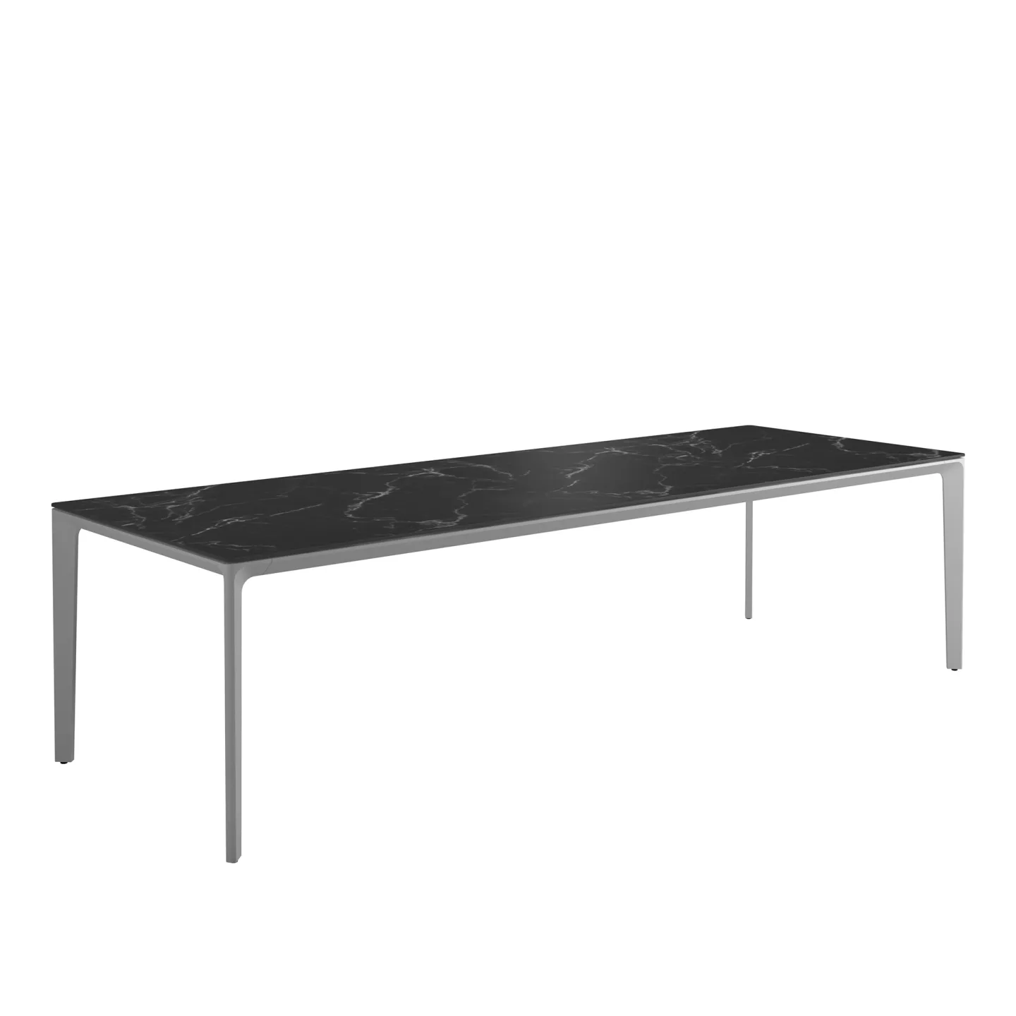 Gloster - Carver 100 x 280 cm Square Dining Table, Nero Ceramic, Frame White - Matbord utomhus - Henrik Pedersen - Vit - Naturmaterial/Metall