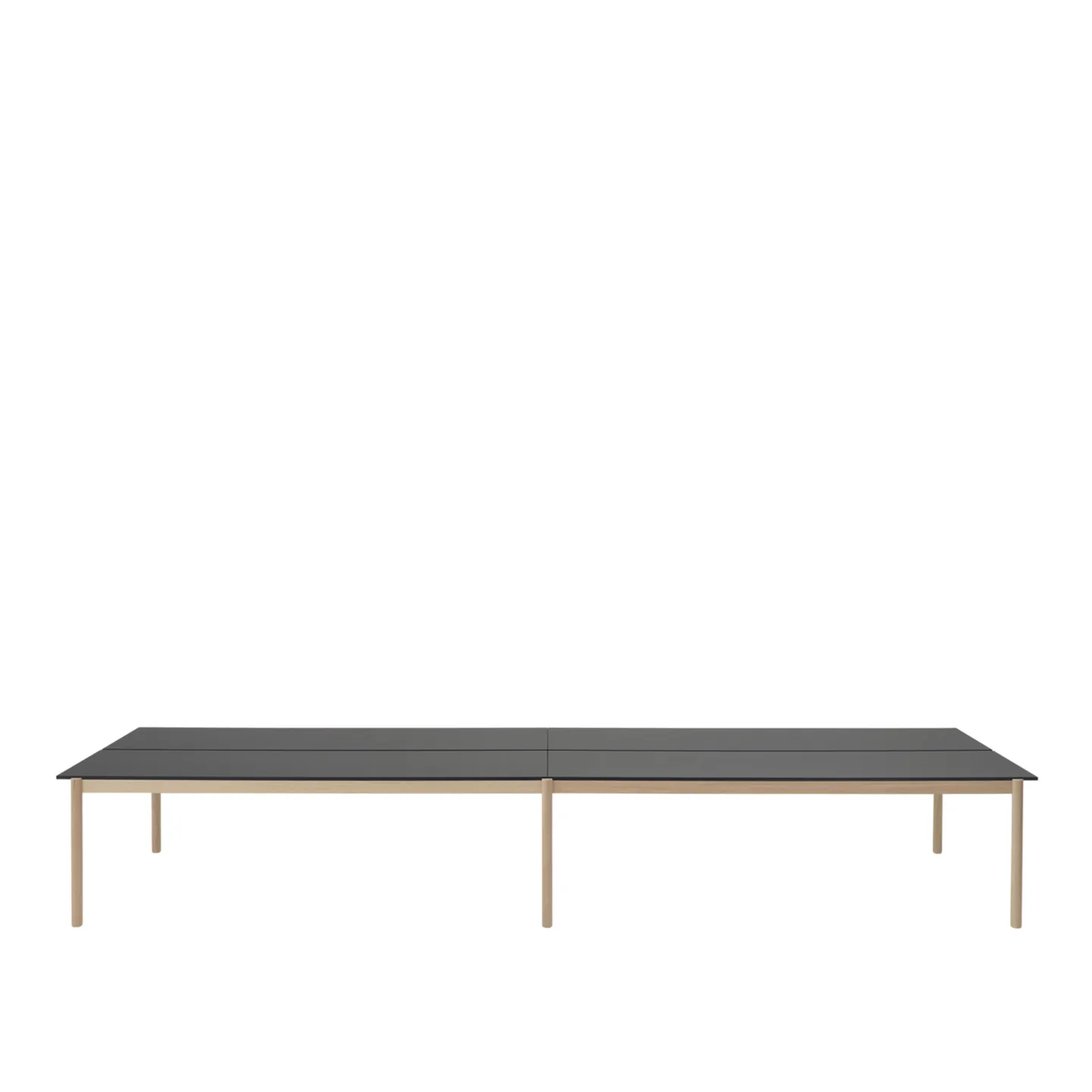 Muuto - Linear system table 110cm black nanolaminate/black abs/oak - Thomas Bentzen - Trä