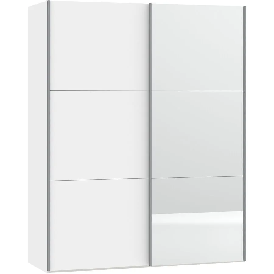 MyDeal Kleiderschrank Easy Go weiss Holzwerkstoff/Glas B 153 cm - Schweizer Möbelhersteller