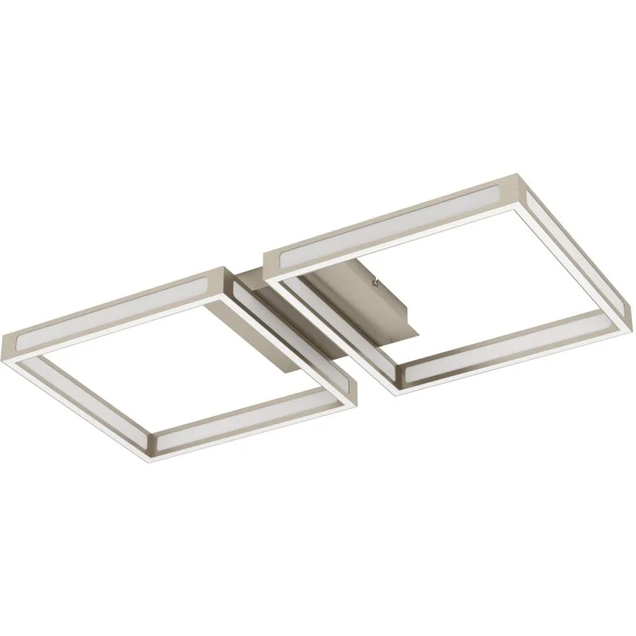 Eglo Deckenlampe Altaflor Grau Stahl/Kunststoff 65 cm 7 cm - Farbe: Nickel matt - LED - Lichtfarbe: Warmweiss - Material: Kunststoff/Stahl -