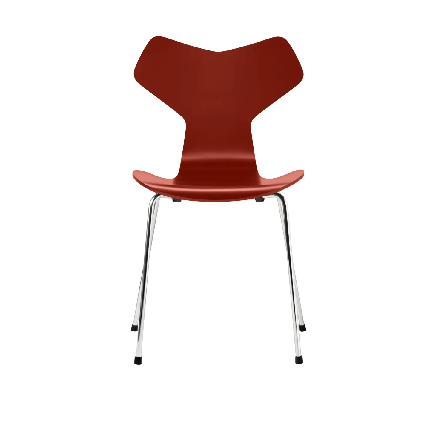 Fritz Hansen Grand Prix 3130 stol Venetian Red 670-kromat stålstativ
