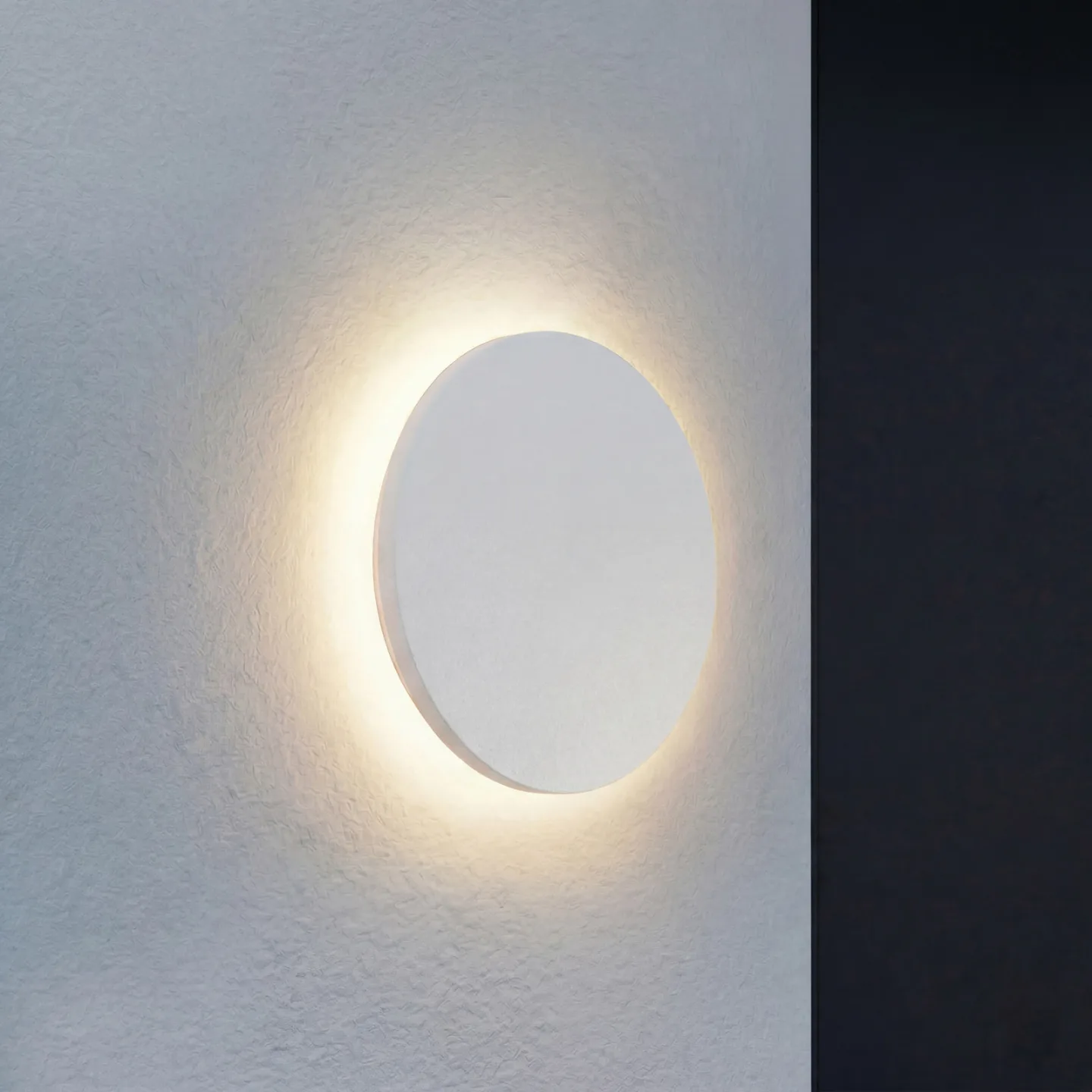 Selinel LED-Außenwandleuchte, Ø 23 cm, Hausnummer, weiß, Metall - Lindby - Modern - Rund