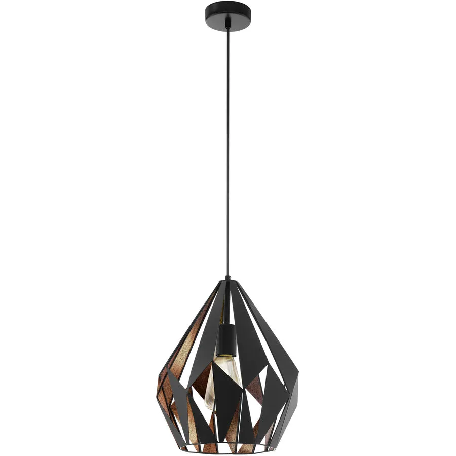 Eglo Pendellampe Carlton 1 Schwarz Stahl 110 mm