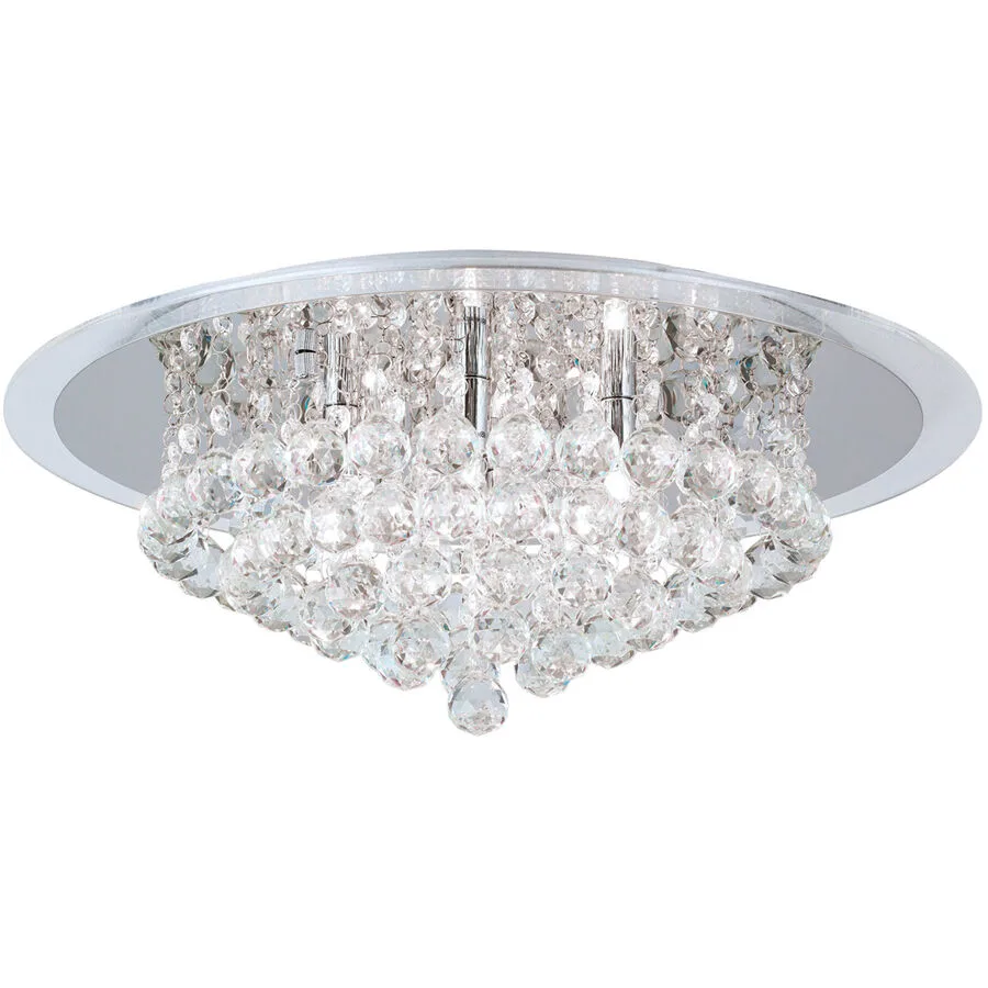 Briamond Deckenlampe Gloria Grau Stahl/Kristall 50 cm 18 cm - Farbe: chrom - Material: Stahl/ K9 Kristall