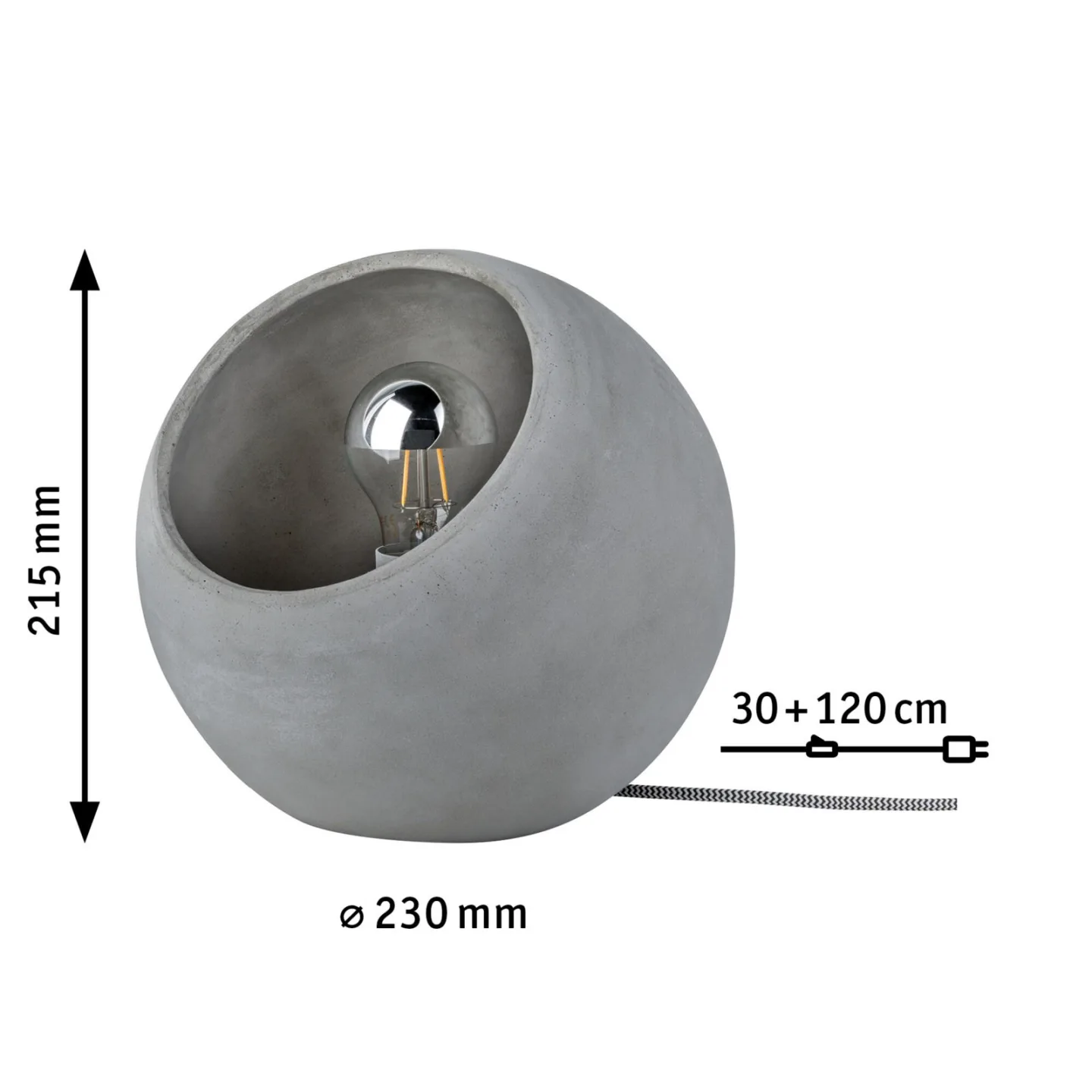 Ingram Bordslampa Grå/Concrete - Paulmann - Vardagsrum - Modern - Betong - Med en ljuskälla