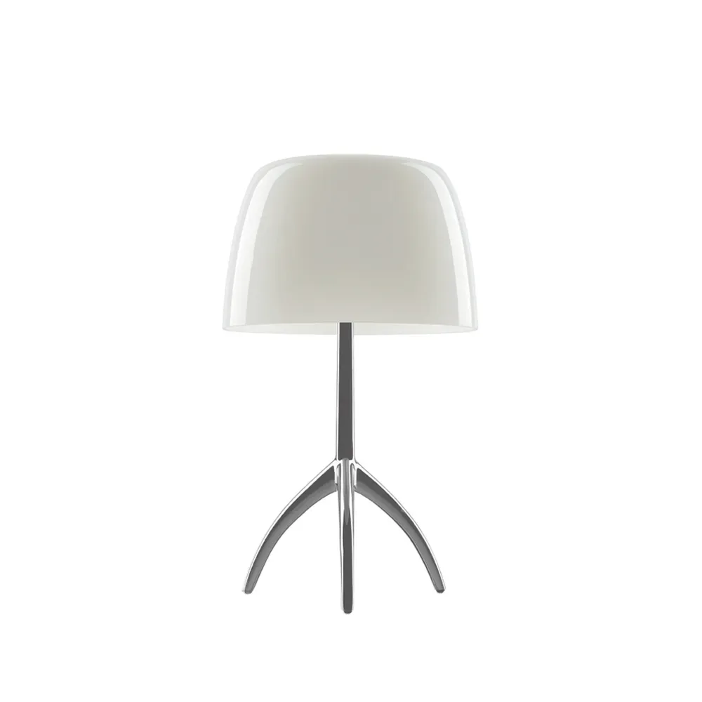 Foscarini Lumiere Piccola dimmbare Tischleuchte Warmweiß Schirm-Aluminiumfuß