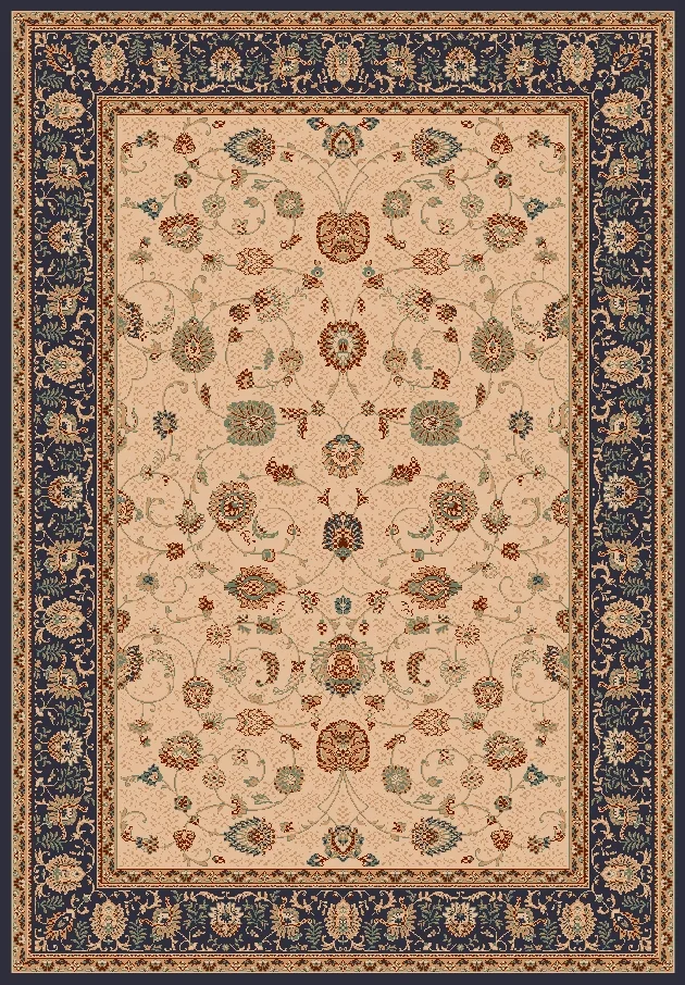Wilton-teppe - Angelica (beige/marineblå) (Størrelse: 240 x 330 cm)