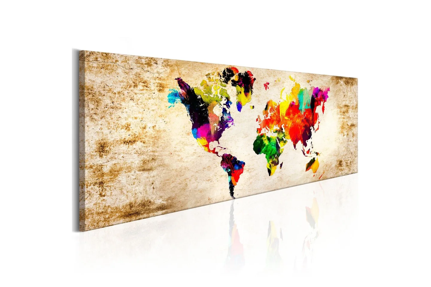 Tavla World In Watercolours 120x40 cm -