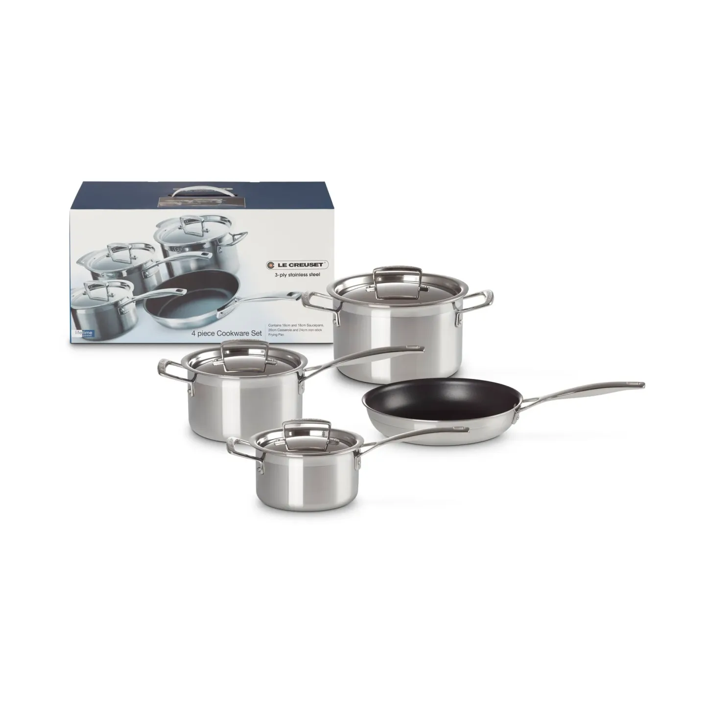 Le Creuset Le Creuset Topf- und Pfannenset Edelstahl, 4-teilig