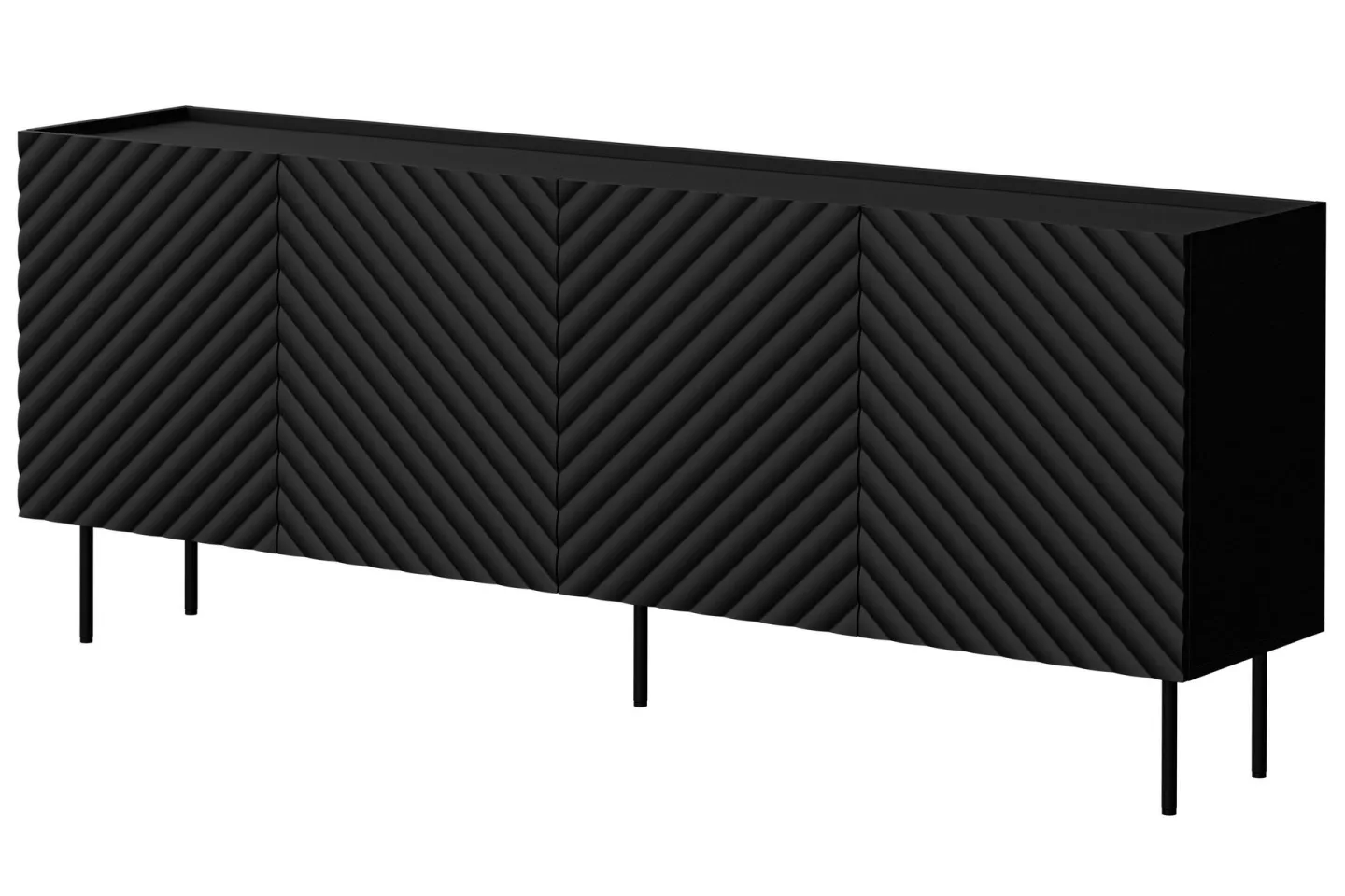 Munkedal Byrå 200 cm - Svart