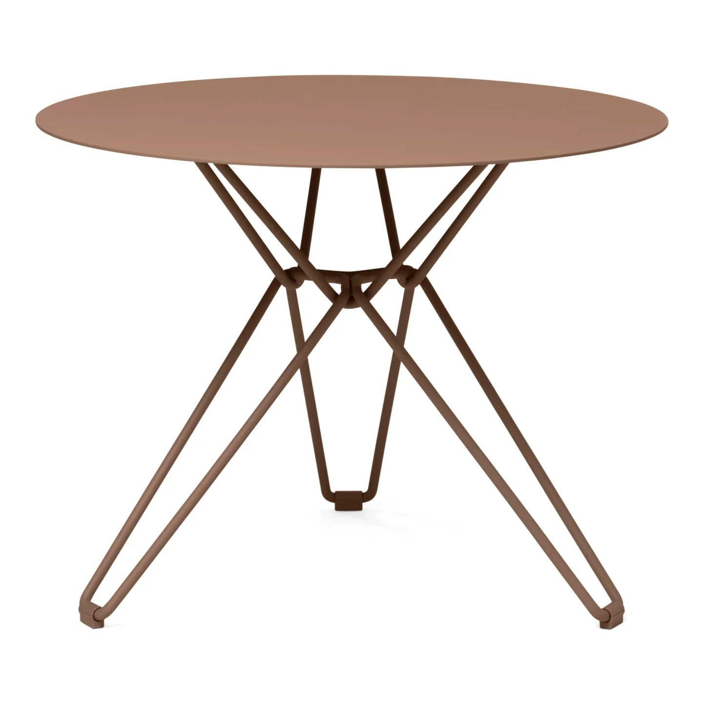 Massproductions - Tio Table 75 cm Pale Brown (RAL 8025) - Matbord utomhus - Chris Martin - Metall