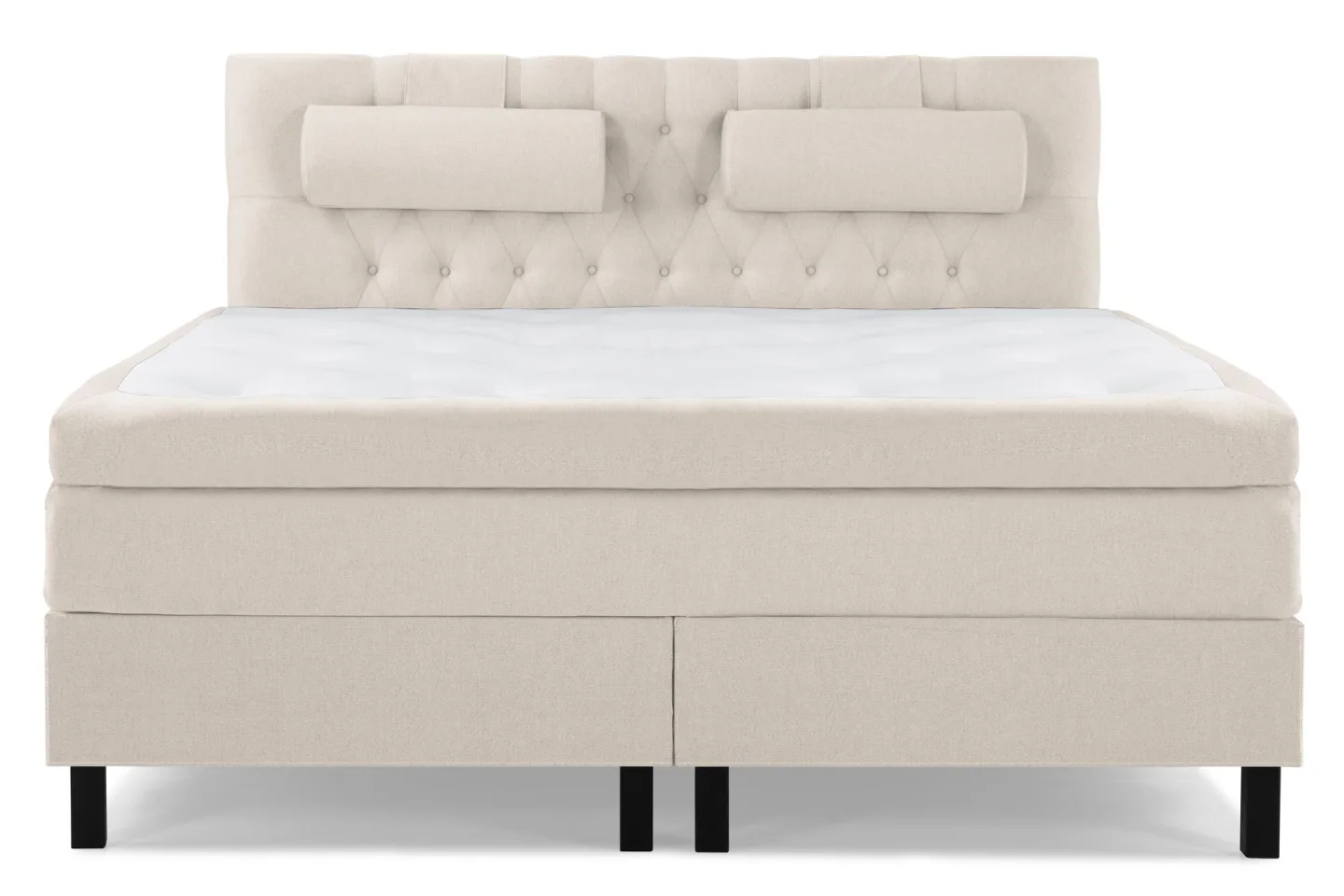 Lucky Komplett Sängpaket 180x200 Polyeter Diamant Sänggavel - Nackkudde Stor Beige