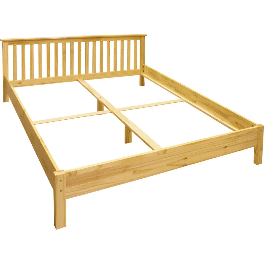 Bett Yani Braun Kiefer Massivholz 180 x 200 cm