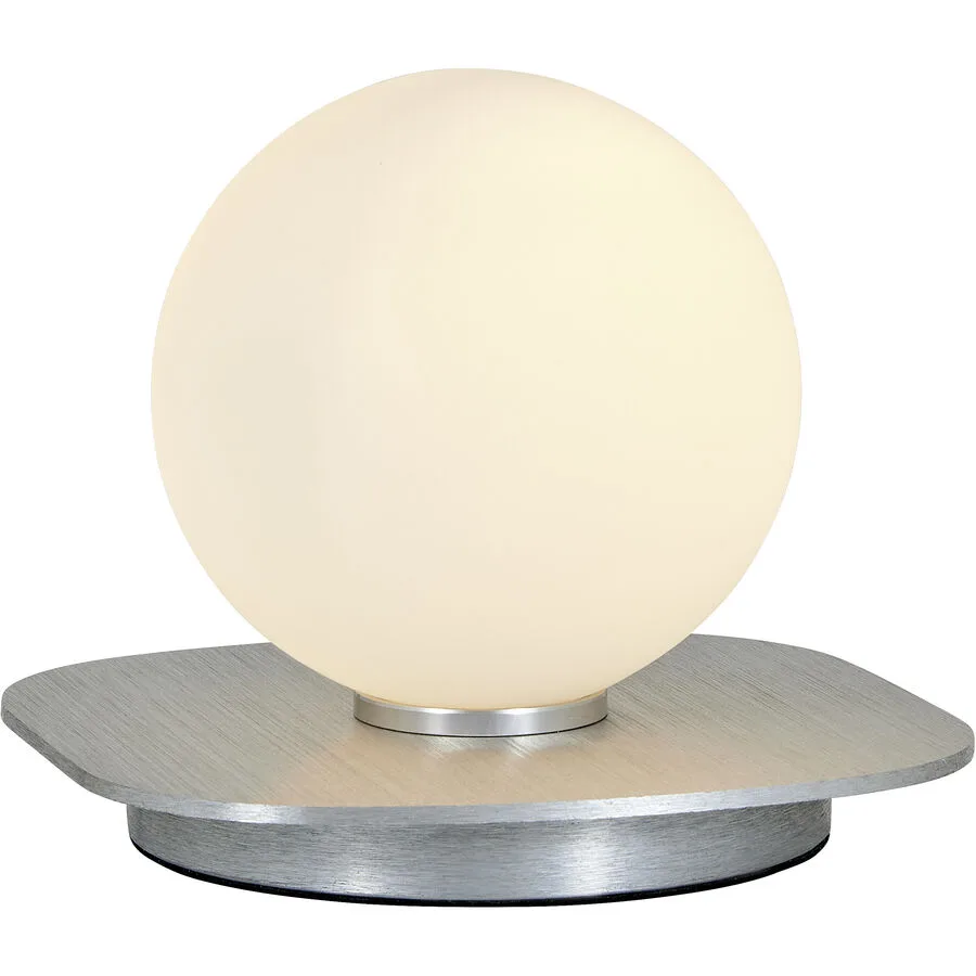 Tischlampe Lien Weiss/Silber Aluminium/Glas 14 cm 10 cm