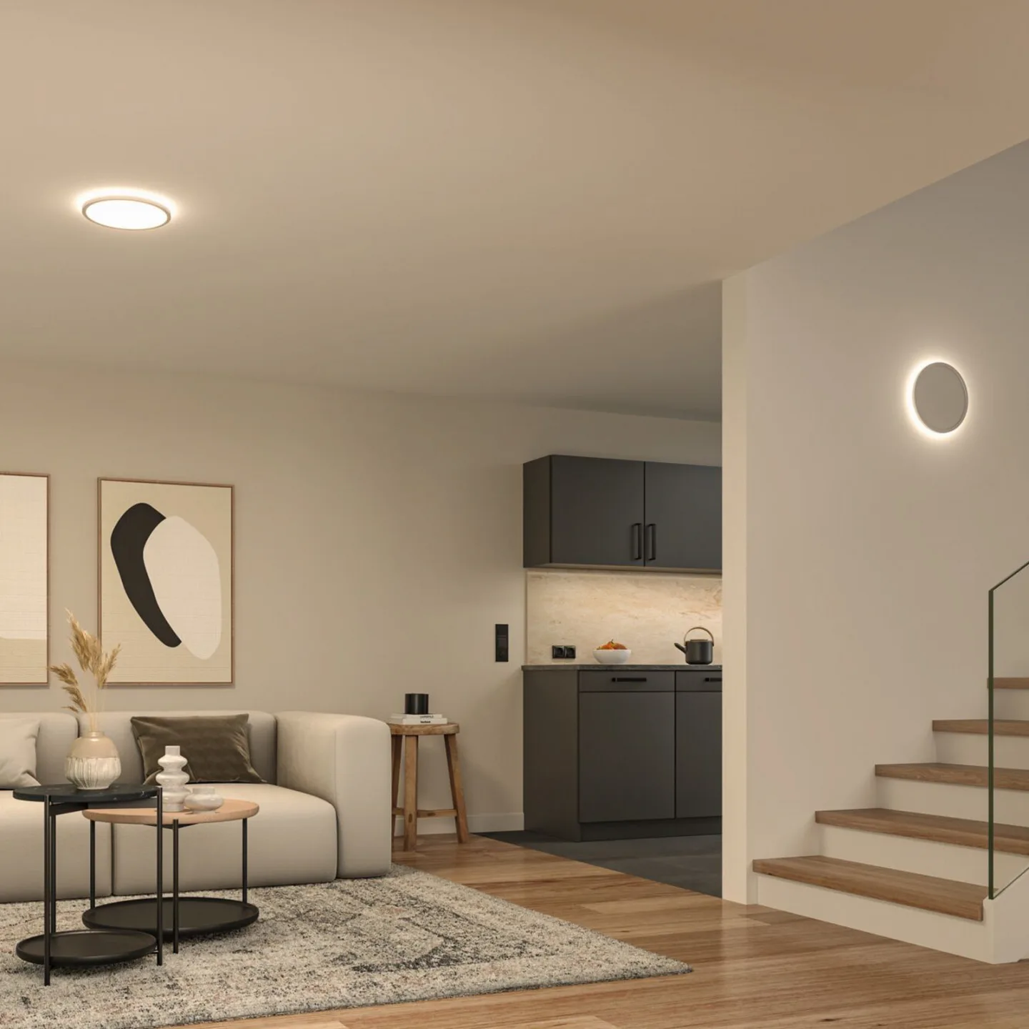 Atria Shine LED Deckenleuchte Ø29 Weiß - Paulmann - Wohnzimmer - Modern - Kunststoff - Einflammig