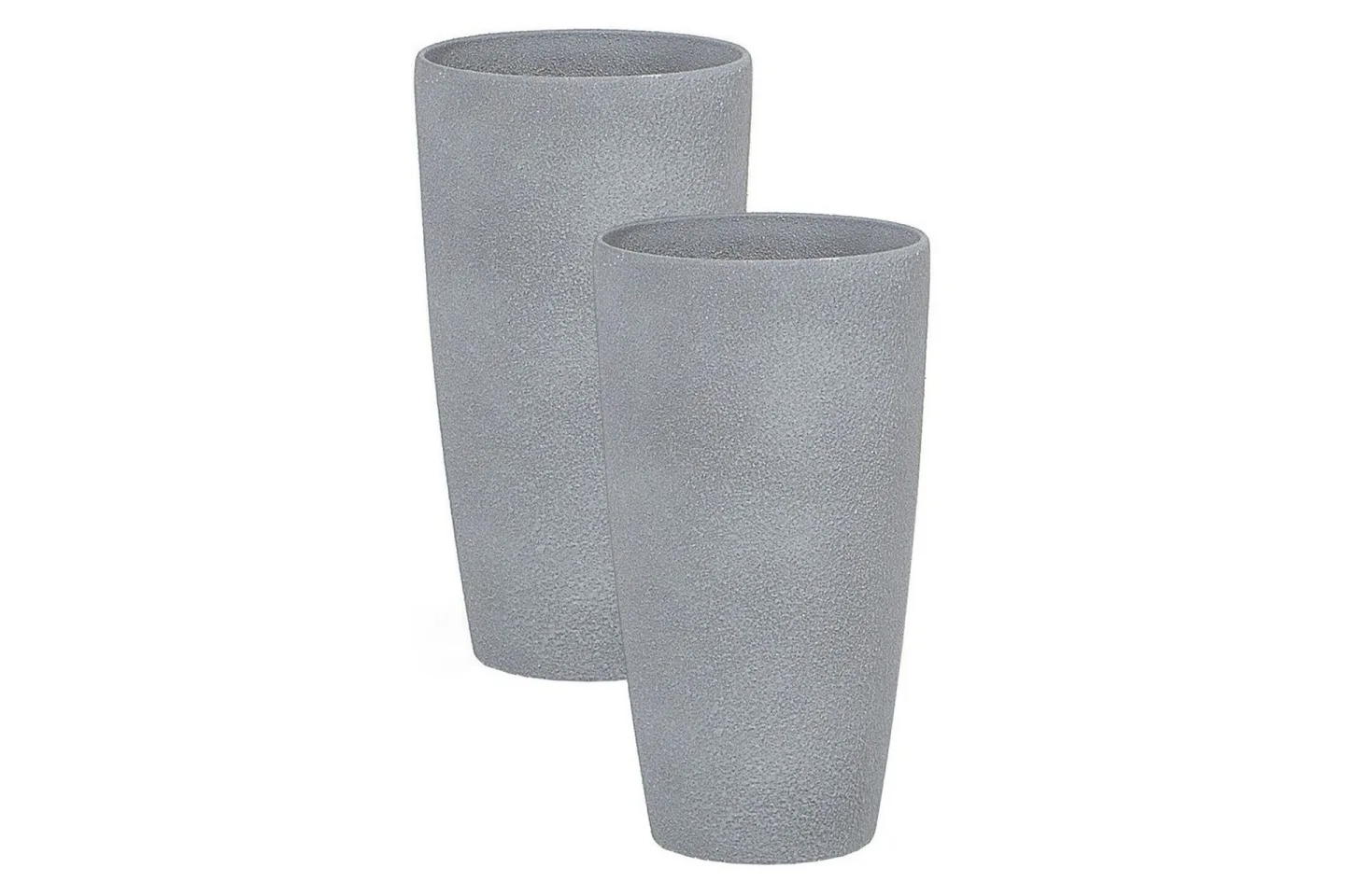 Trädgårdskruka Abdera set om 2 Grå, 23x23x42 cm - Grå, 23x23x42 cm