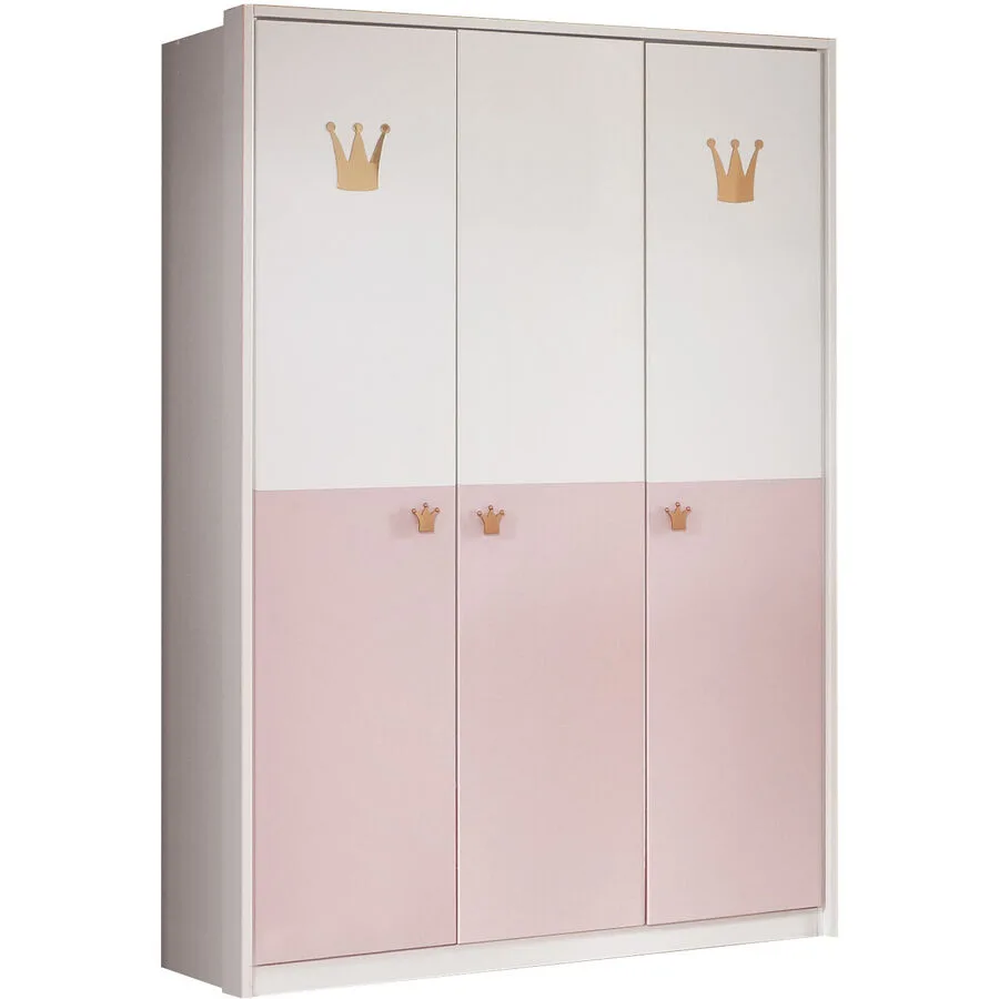 Kleiderschrank Cindra weiss/rosé Holzwerkstoff B 139 cm