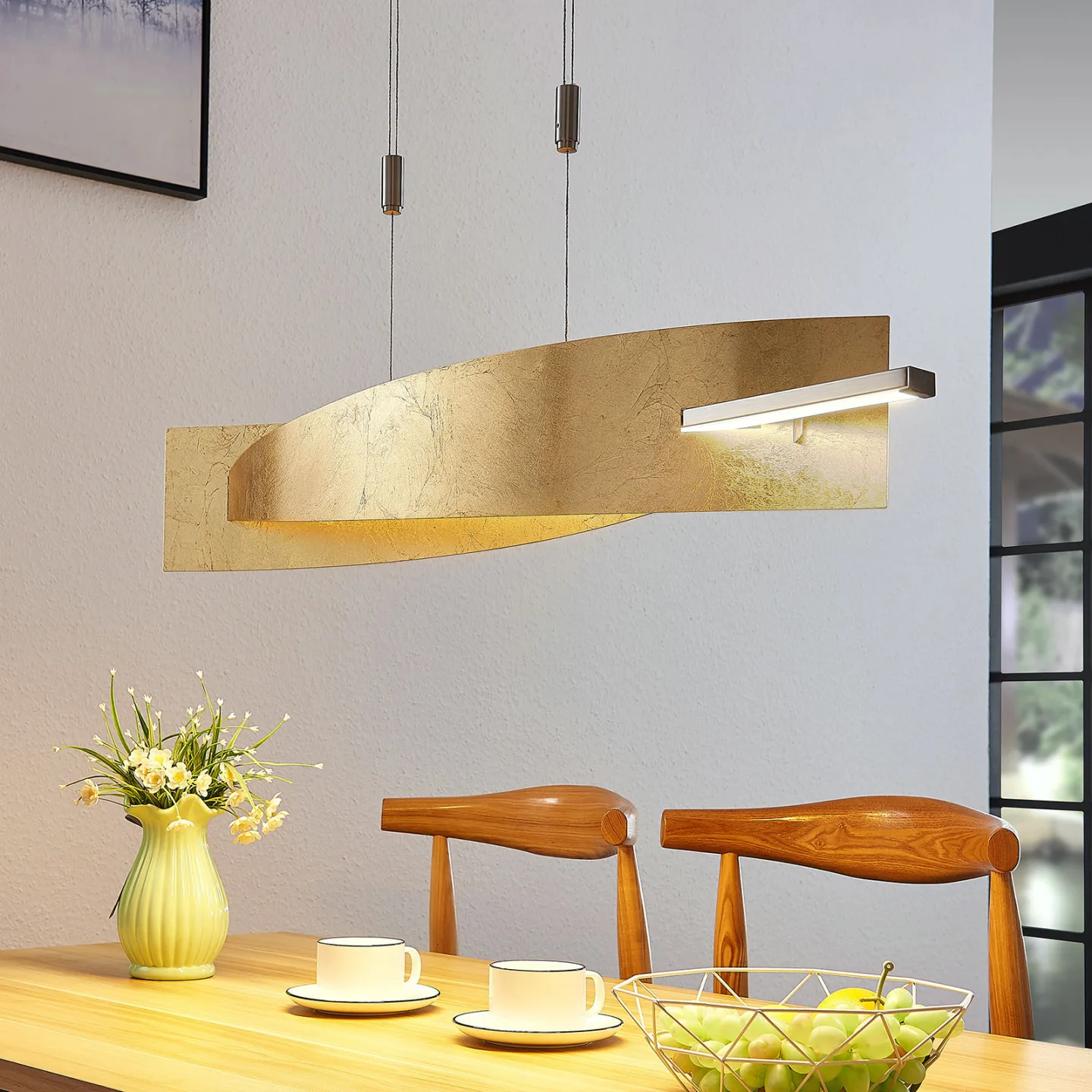 Marija Pendelleuchte L100 Gold/Silver - Lucande - Wohnzimmer - Modern - Metall - Einflammig