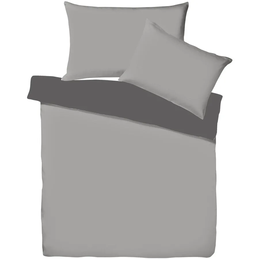 Living Home Kissenbezug Uni Doubleface Schiefer/Anthrazit Einfarbig Baumwolle B 65 T 100 cm