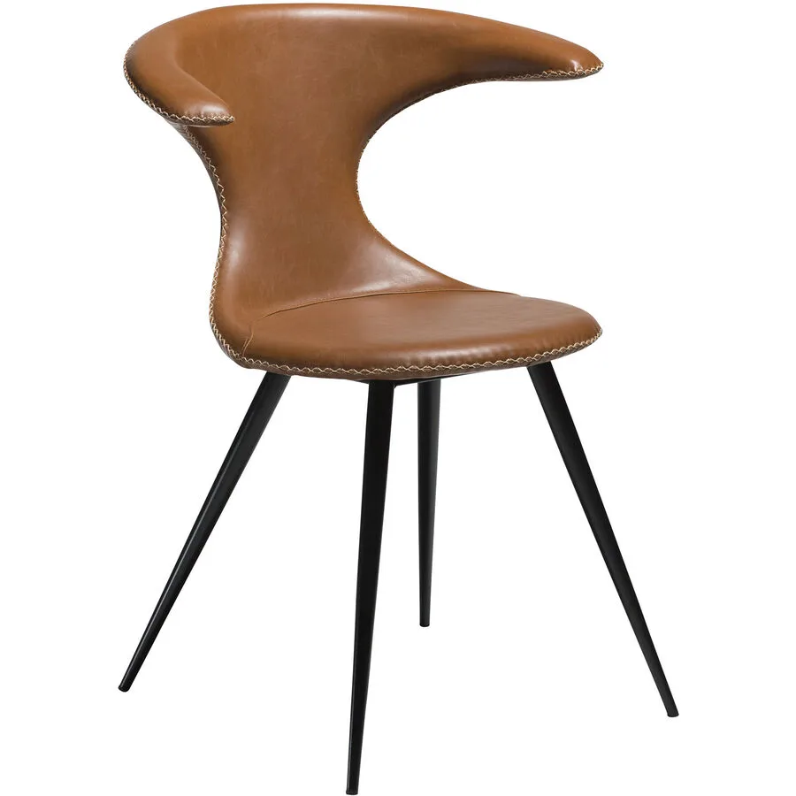 DAN-FORM Stuhl 2er-Set Flair hellbraun Kunstleder