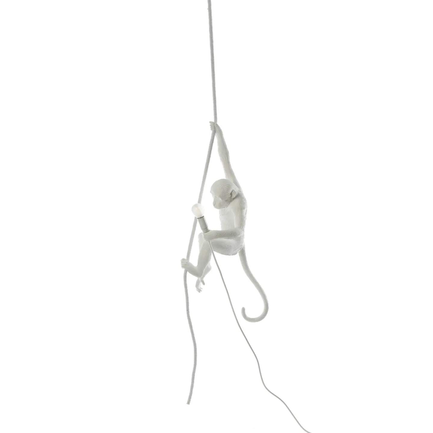 Monkey With Rope Pendelleuchte Weiß - Seletti Monkey Lamp - Wohnzimmer - Design - Kunststoff