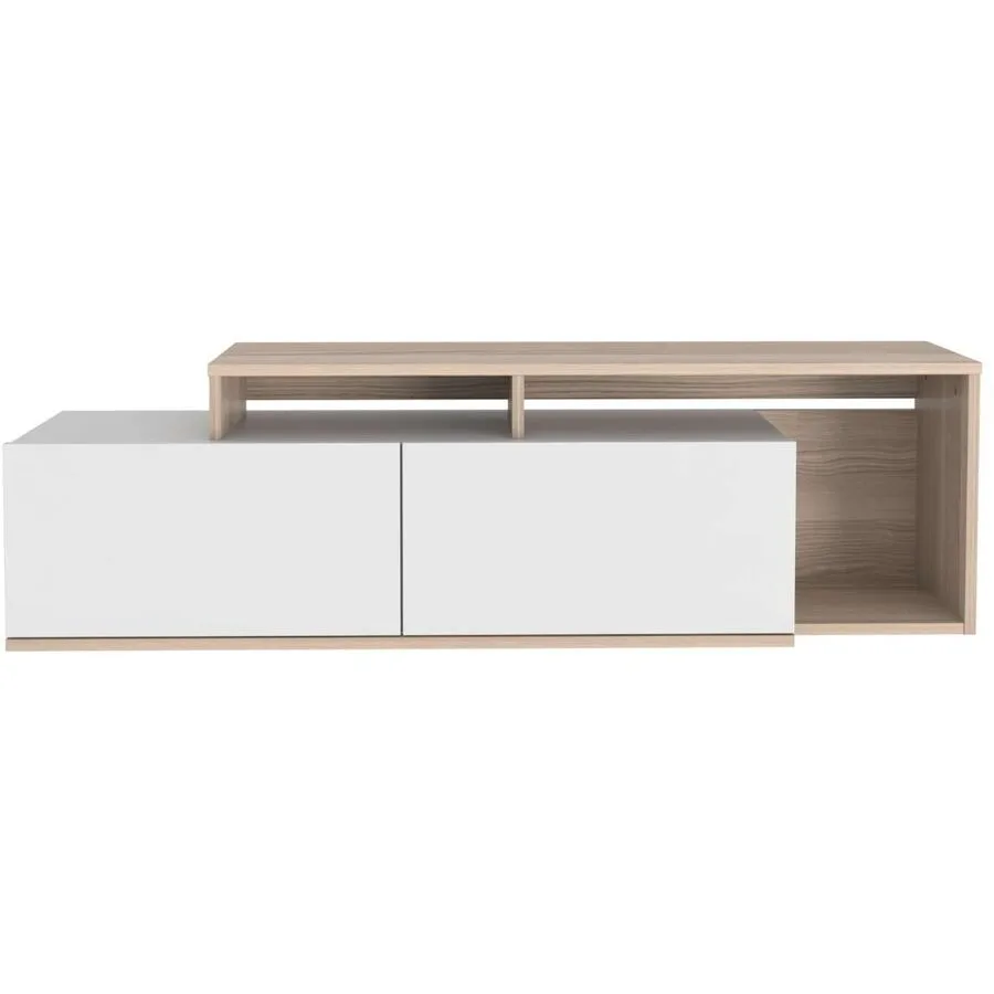 TV-Möbel Yasam natur/weiss Melaminbeschichtete Spanplatte B 149.8 cm 25 kg