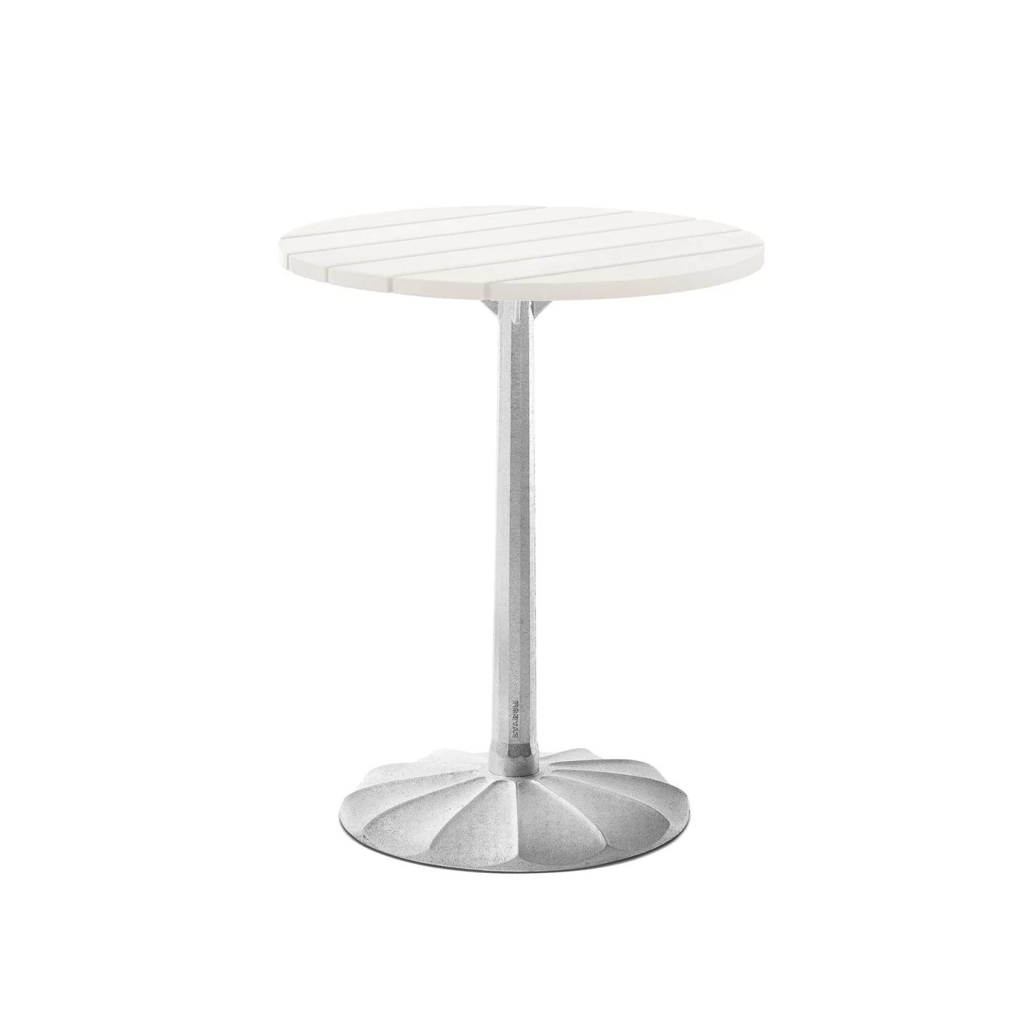 Byarums Bruk - Bord Uppsala Ø 60 Vitlackerad Furu/Natur - Småbord och sidobord utomhus - Björn Alge - Silver - Metall