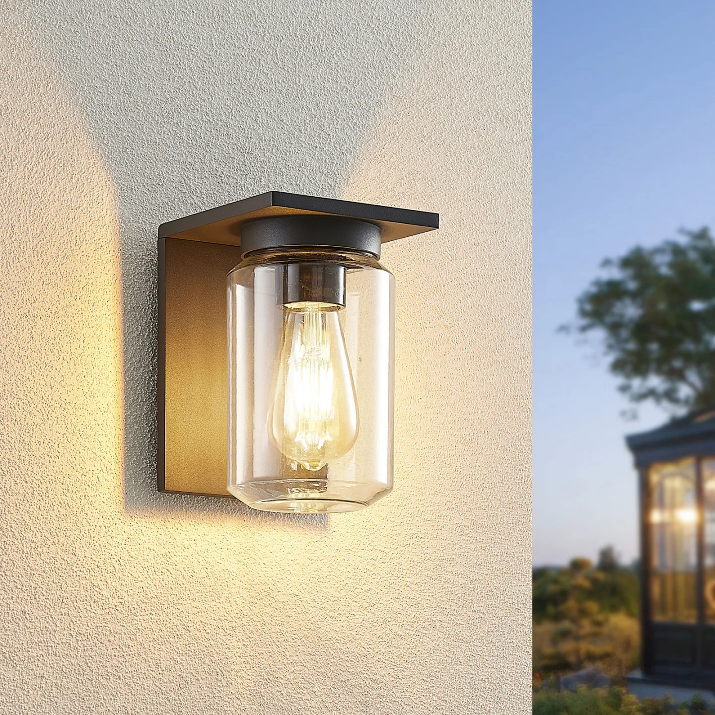 Semka Außenwandleuchte Dark Grey - Lucande - Terrasse - Modern - Metall - Einflammig