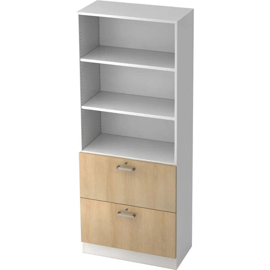 Regal Office weiss, eiche Holzwerkstoff B 80 cm H 200.4 cm