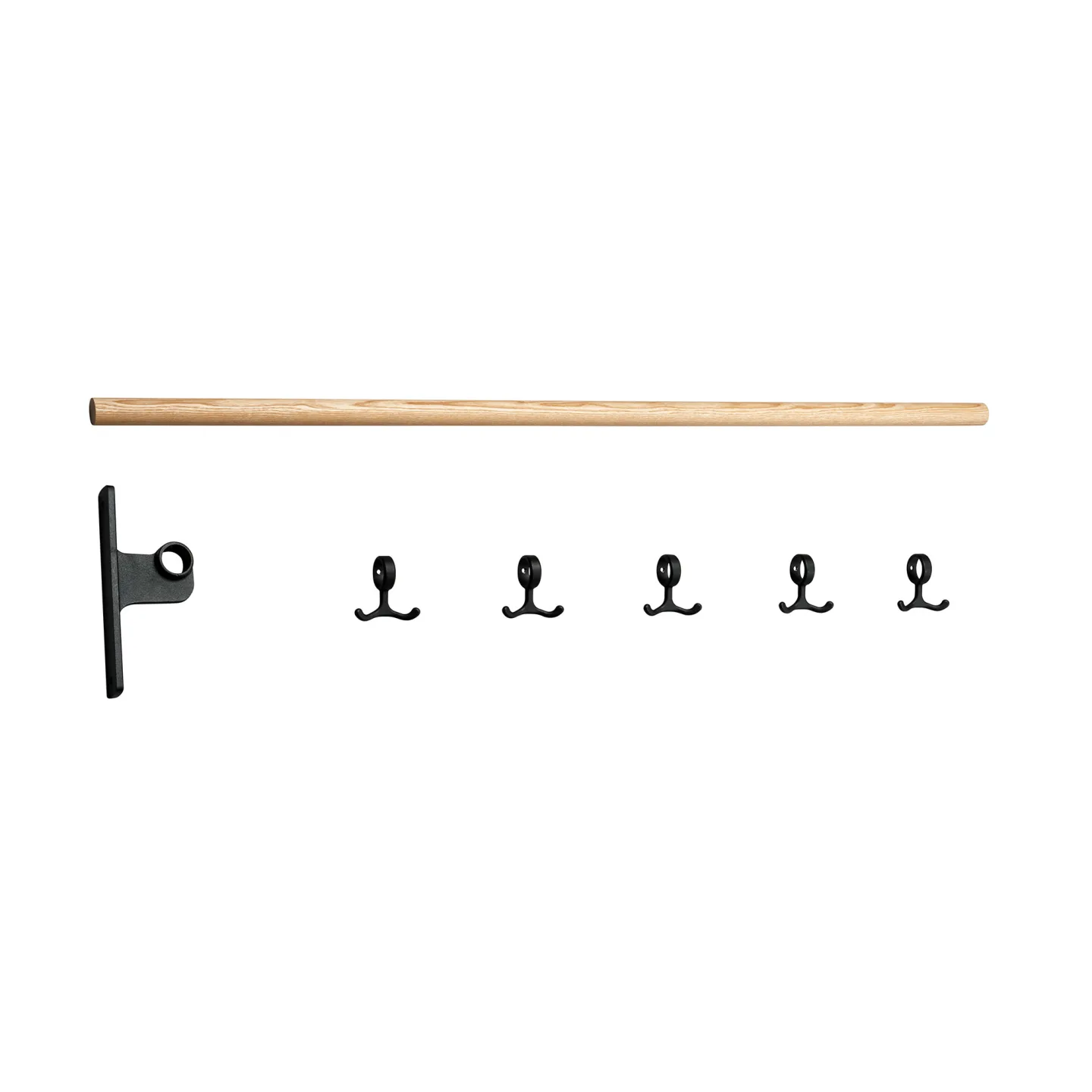 Essem Design - Nostalgi Kroklist Påbyggnad Ask/Svart, 100 cm - Klädhängare - Gunnar Bolin - Svart