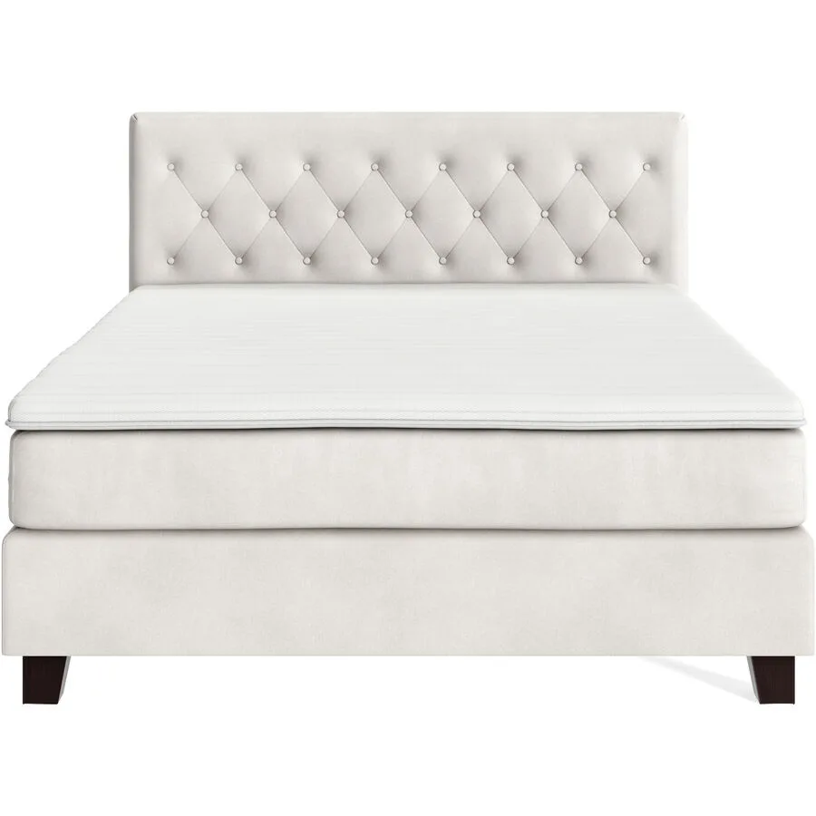 Boxspringbett Cloud beige Stoff/Eiche 180 x 200 cm - Möbel Konfigurator: Traummöbel individuell zusammenstellen