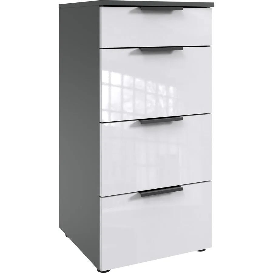 Kommode Sanko Weiss/graphit Holzwerkstoff B 41 H 84 cm