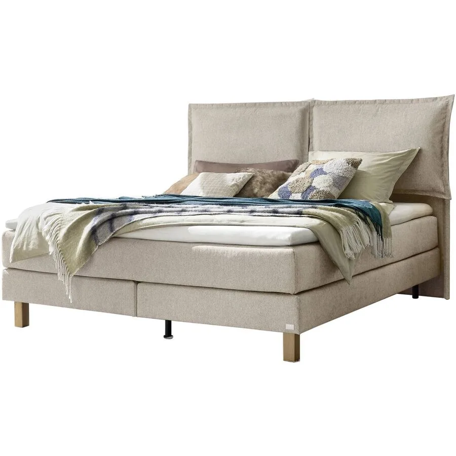 Hasena Boxspringbett Bonita sand Stoff 200 x 200 cm