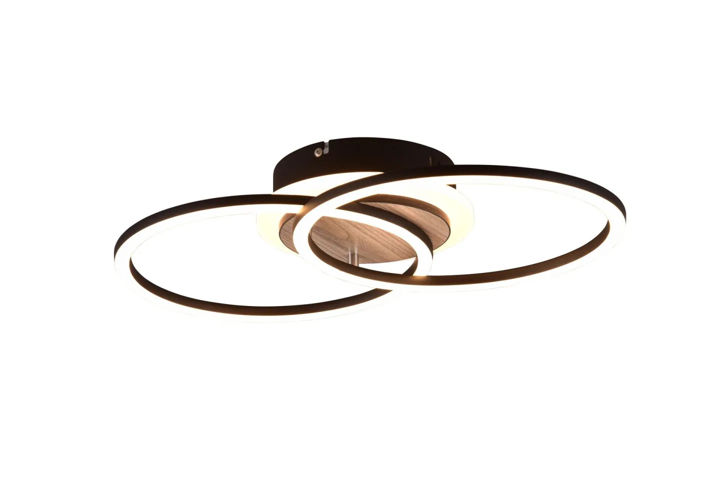 Giro LED Taklampa rund mattsvart/ trä - Mattsvart/Trä