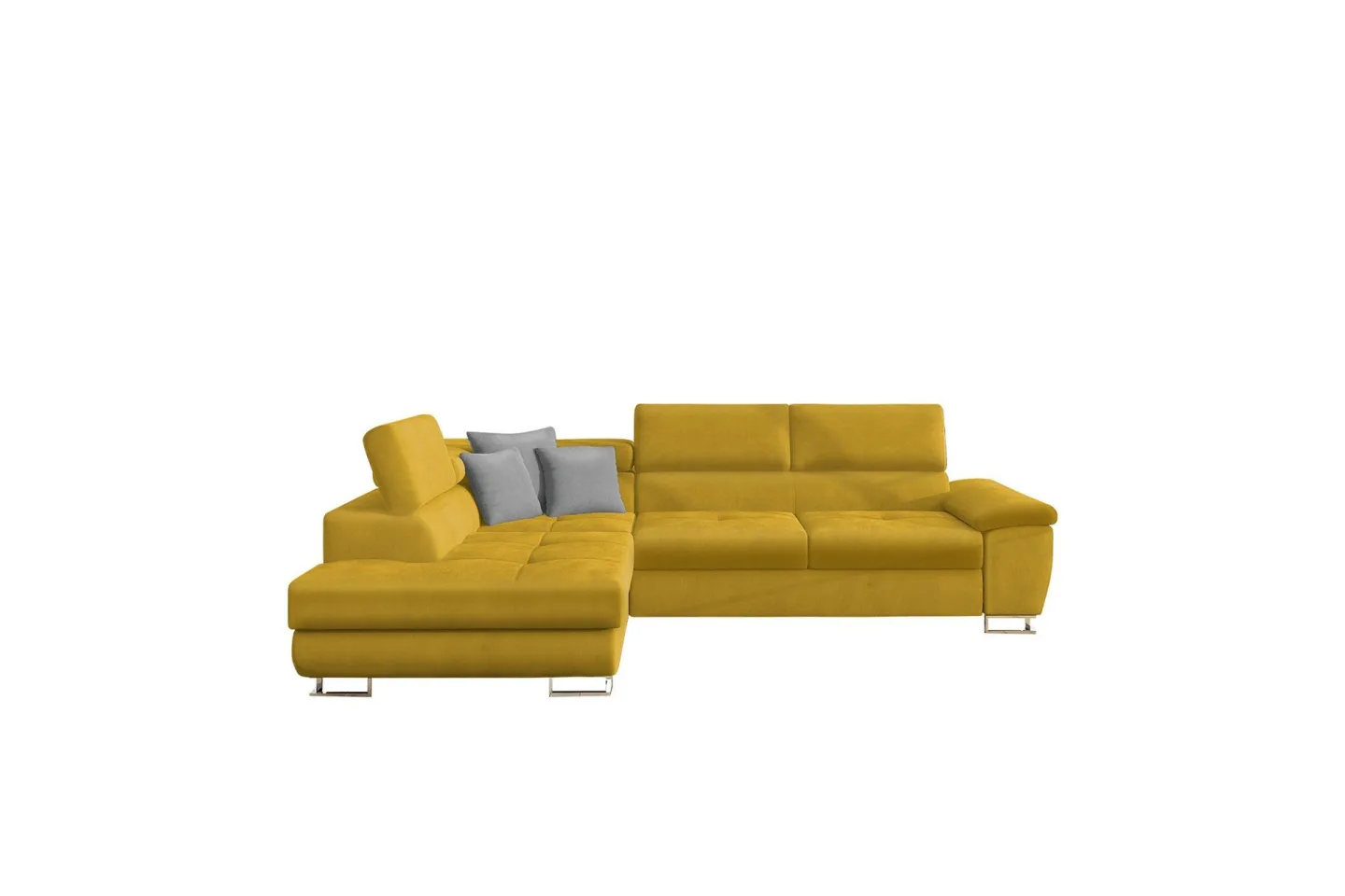 Reginia Soffa med Schäslong 3-sits - Gul/Ljusgrå