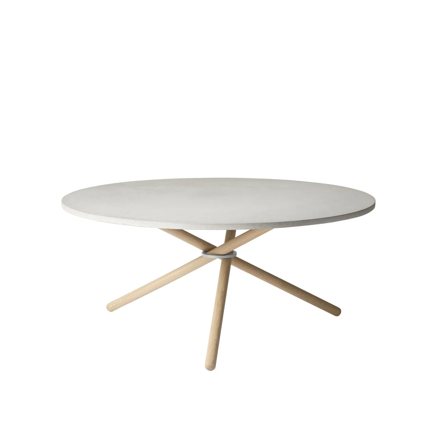 Eberhart Furniture - Edda Coffee Table / Concrete Light / Oak Light / Alu Light - Sidobord - Grå - Metall/Trä/Sten